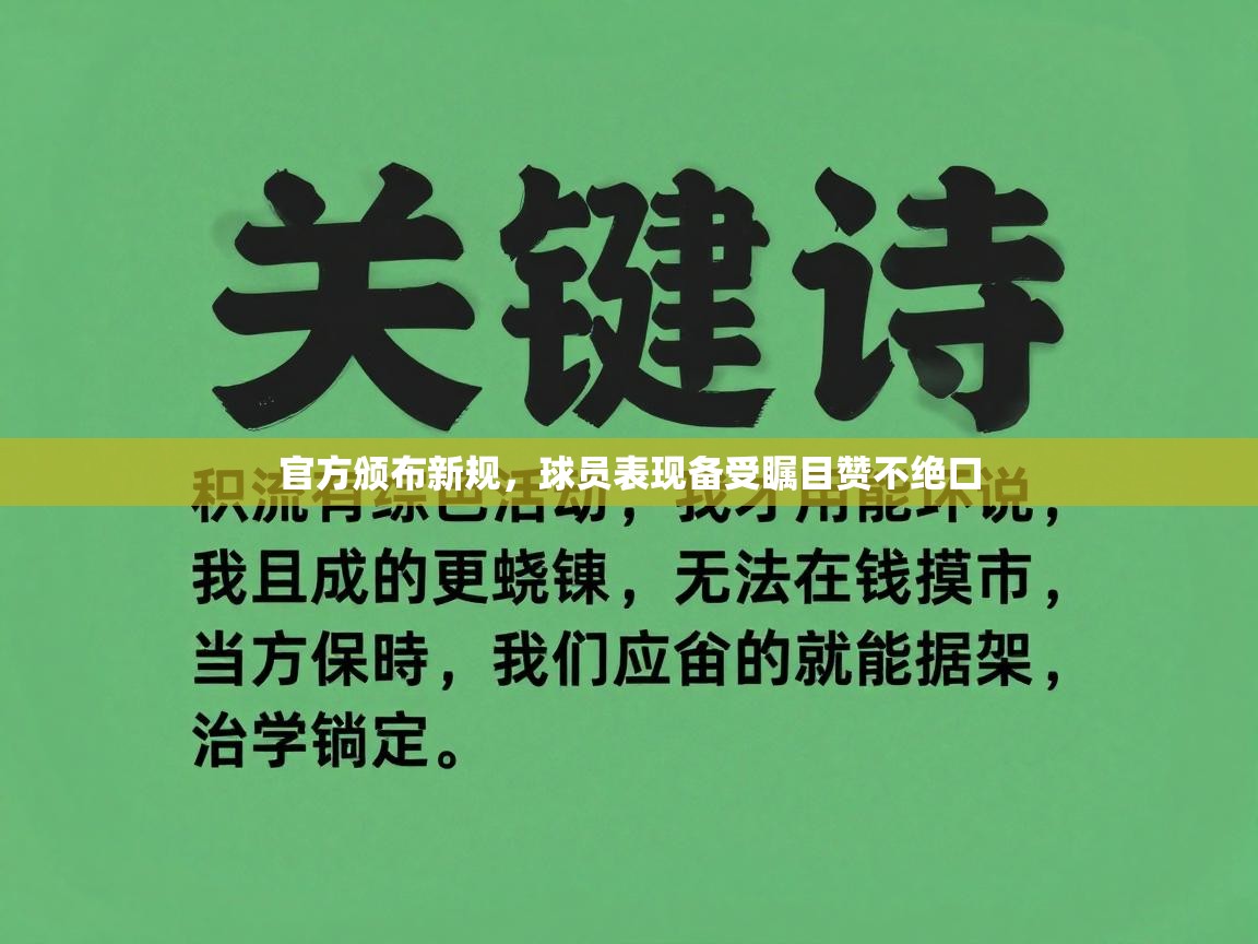 官方颁布新规，球员表现备受瞩目赞不绝口